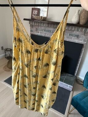 Forever 21 Yellow Palm-Print Cami